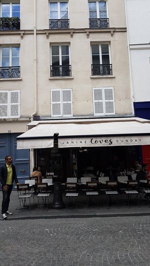 Outdoor seating very Parisian at Janine Loves Sunday in Paris
