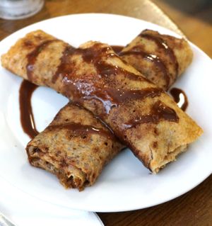 Crepes stuffed with bananas at Janine Loves Sunday in Paris