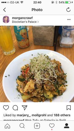 vegan stir fry at Galerija Food in Split