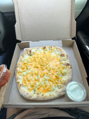 Mac n Cheese Vegan Pizza w Vegan Ranch  at Ian's Pizza in Madison