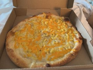 Vegan Mac and Cheese pizza!  at Ian's Pizza in Madison