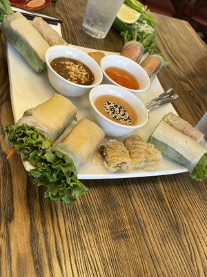 Green Lotus sample rolls  at Green Lotus - Vietnam Town in San Jose