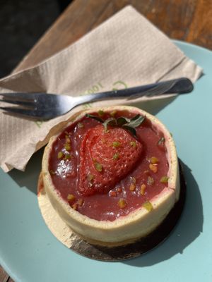 Strawberry Panna Cotta Tarte  at Cafe Neue Liebe in Berlin