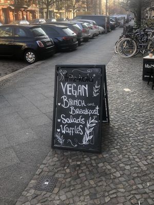 Sign  at Cafe Neue Liebe in Berlin