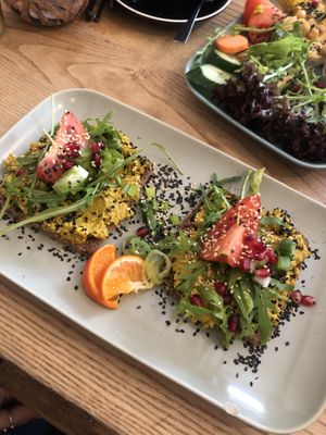 Scramble on sourdough 6/10  at Cafe Neue Liebe in Berlin