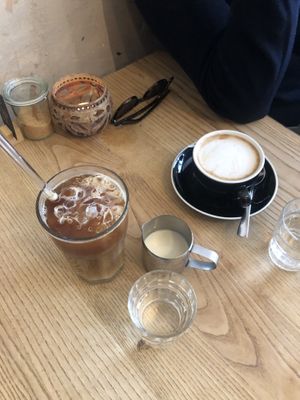 Iced coffee and americano   at Cafe Neue Liebe in Berlin