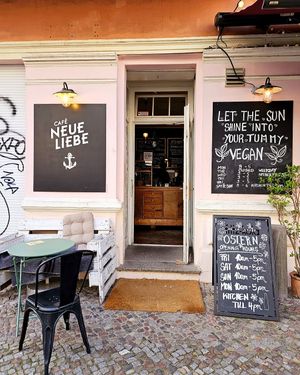 Outside at Cafe Neue Liebe in Berlin
