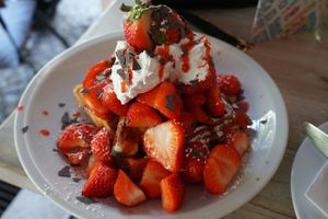 Strawberry Waffles  at Cafe Neue Liebe in Berlin