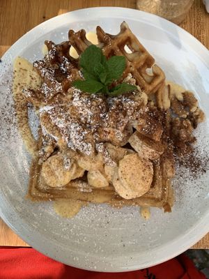 Banana waffle  at Cafe Neue Liebe in Berlin