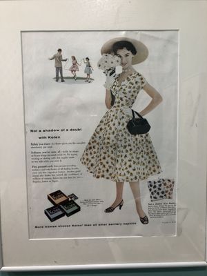 Bathroom decor-> Kotex pads ad at Anna's House - Plainfield in Grand Rapids