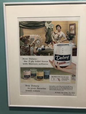 Retro bathroom decor at Anna's House - Plainfield in Grand Rapids