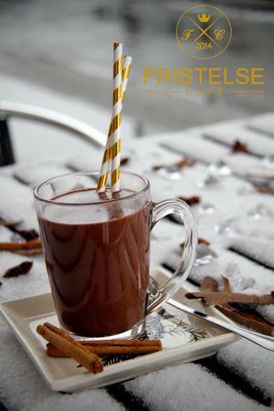 Vegan hot chocolate at Fristelse Cafe & Bistro in Oslo