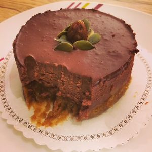 Chocolate orange cheesecake at Bio & Chocolate in Siena