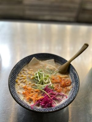 they offer only one vegan ramen but it’s delicious.  at Papa Ramen - Skydebanegade in Copenhagen