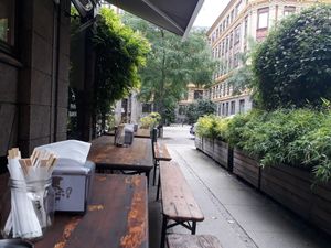 Planty🌳 outside benches at Papa Ramen - Skydebanegade in Copenhagen