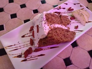 Carrot cake at Sanissimo - Opera in Madrid