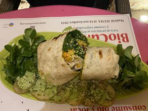 Wrap and potato slices  at Sanissimo - Opera in Madrid