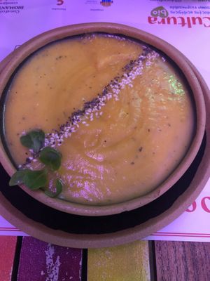 Pumpkin soup  at Sanissimo - Opera in Madrid