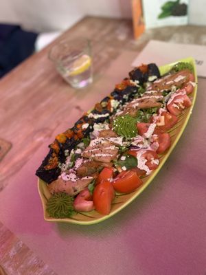 Poke bowl with Huera chicken    at Sanissimo - Opera in Madrid