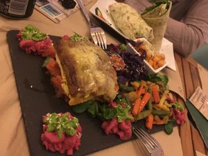 Eggplant and feta lasagna  at Sanissimo - Opera in Madrid