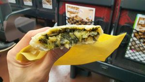 The generous filling inside at Irohado in Nagano