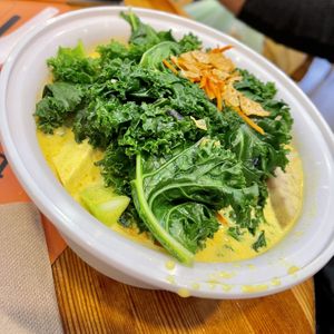 Amazing soups at Chau VeggiExpress - Granville Island Stall in Vancouver