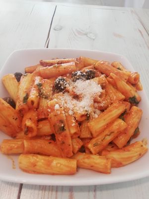 Pasta with Tomato Sauce at Kiez Vegan - Warschauer Str in Berlin