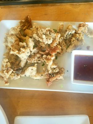 Oyster mushroom calamari at Leaf Vegetarian Restaurant in Boulder