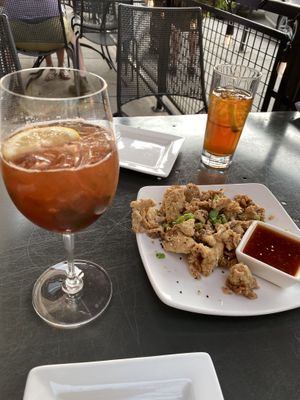 Fried “calamari” appetizer.  We dream about this!    at Leaf Vegetarian Restaurant in Boulder