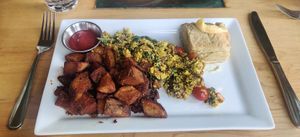 Tofu scramble at Leaf Vegetarian Restaurant in Boulder