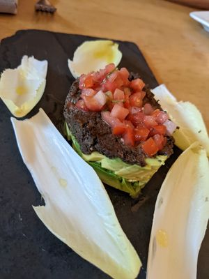 Avocado tartare at Leaf Vegetarian Restaurant in Boulder