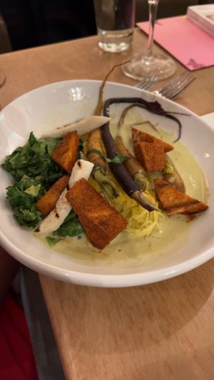 Green curry with spaghetti squash and blackened tofuu  at Leaf Vegetarian Restaurant in Boulder