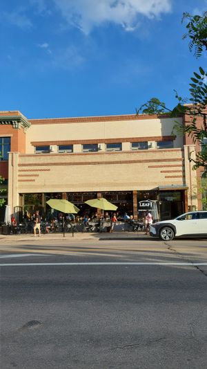 Outside at Leaf Vegetarian Restaurant in Boulder