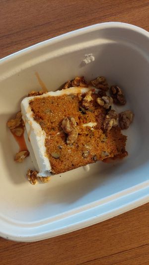 Carrot cake at Leaf Vegetarian Restaurant in Boulder