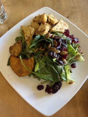 Harvest Sage Salad with grilled tofu   at Leaf Vegetarian Restaurant in Boulder