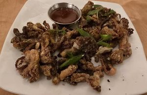 Vegan Calamari Oyster Mushrooms at Leaf Vegetarian Restaurant in Boulder