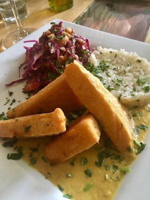 Burmese corn curry  at Leaf Vegetarian Restaurant in Boulder