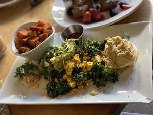Vegan Tofu Scramble at Leaf Vegetarian Restaurant in Boulder