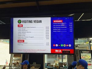 Menu (located behind section 101 in back next to Arlington Backyard building)  at Visiting Vegan in Arlington