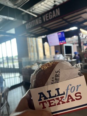 Vegan burger   at Visiting Vegan in Arlington