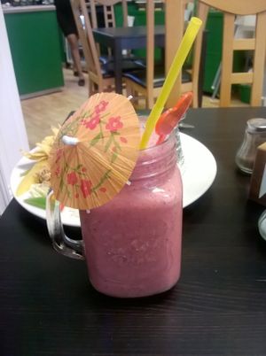 Purple Beet smoothie at The Green Room in Middlesbrough