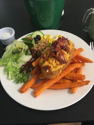 Hot Shot Parmo & sweet potato fries  at The Green Room in Middlesbrough