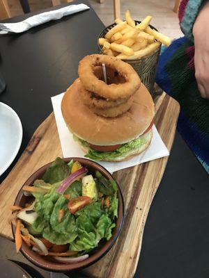 Soya based burger♥️ at The Green Room in Middlesbrough
