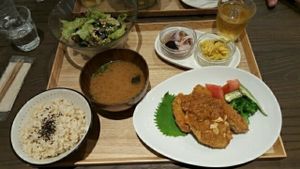Cutlet set meal at Evah Dining Macrobiotic - Hakata Riverain Mall in Fukuoka