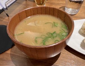 Miso soup came with the meal and was so satisfying on a cold day. #Veganuary at Evah Dining Macrobiotic - Hakata Riverain Mall in Fukuoka