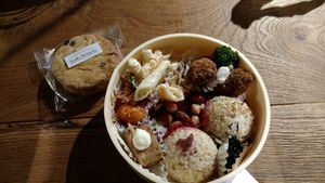 ¥650 for the bento, ¥300 for the scone. Delicious! at Evah Dining Macrobiotic - Hakata Riverain Mall in Fukuoka