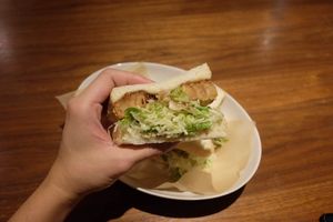 Wheat gluten roll katsu sandwich at Evah Dining Macrobiotic - Hakata Riverain Mall in Fukuoka