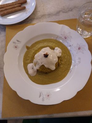 Breadsticks on top left corner from ancient grains & the vegan dome of millet (ingredients in previous pic) at Le Golose Imperfezioni in Como