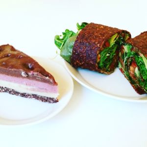 RawWrap and cake at Raw n More  in Helsinki
