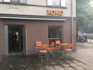 Front of Xond restaurant in Stuttgart, Germany at XOND in Stuttgart